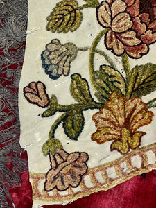 18th Century French Chenille Embroidery Slip