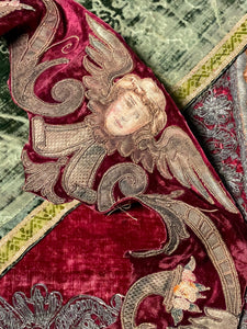 18th Century Embroidery Winged Cherub