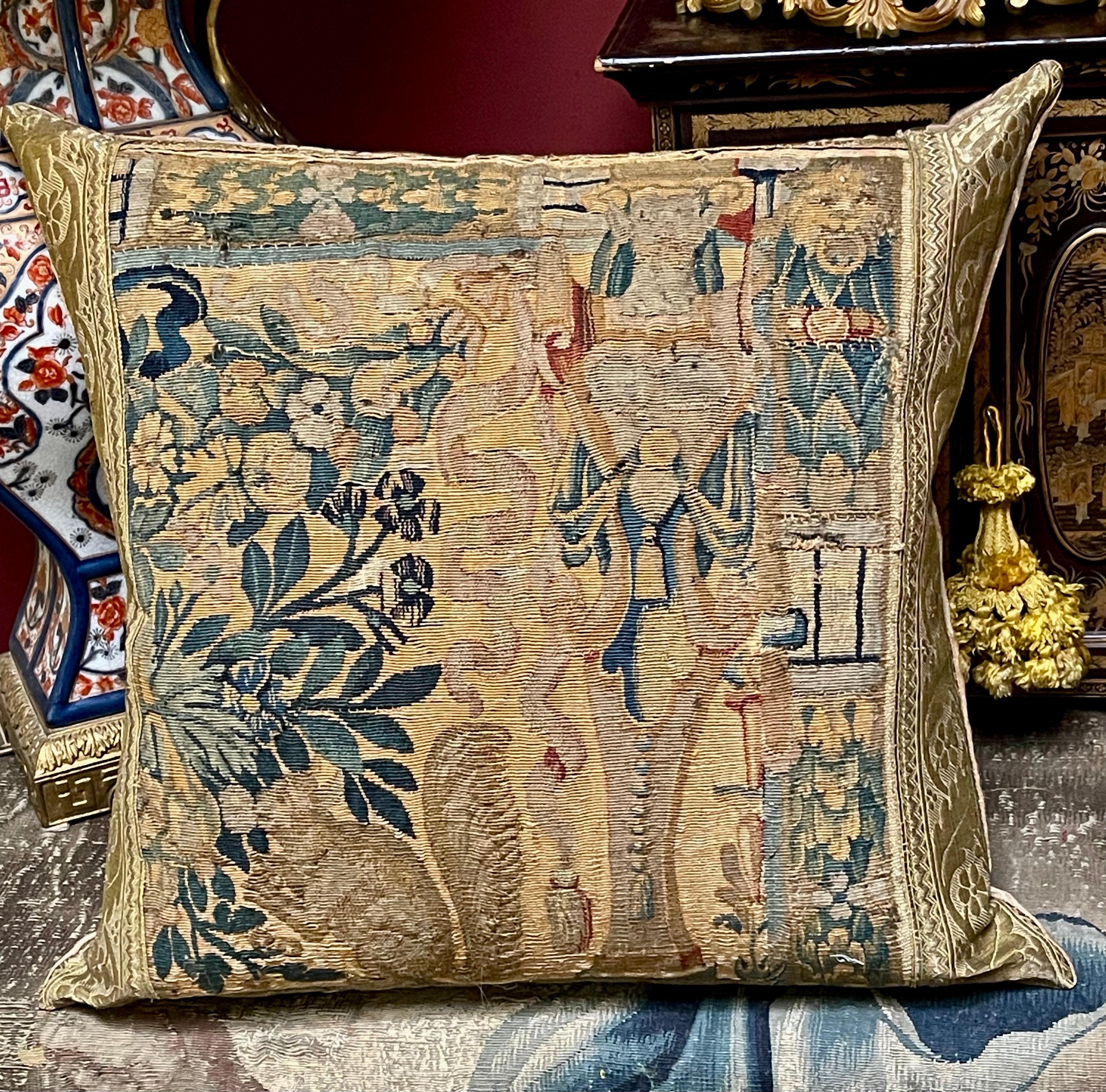 Bespoke Pillow 17th Century Flemish Tapestry