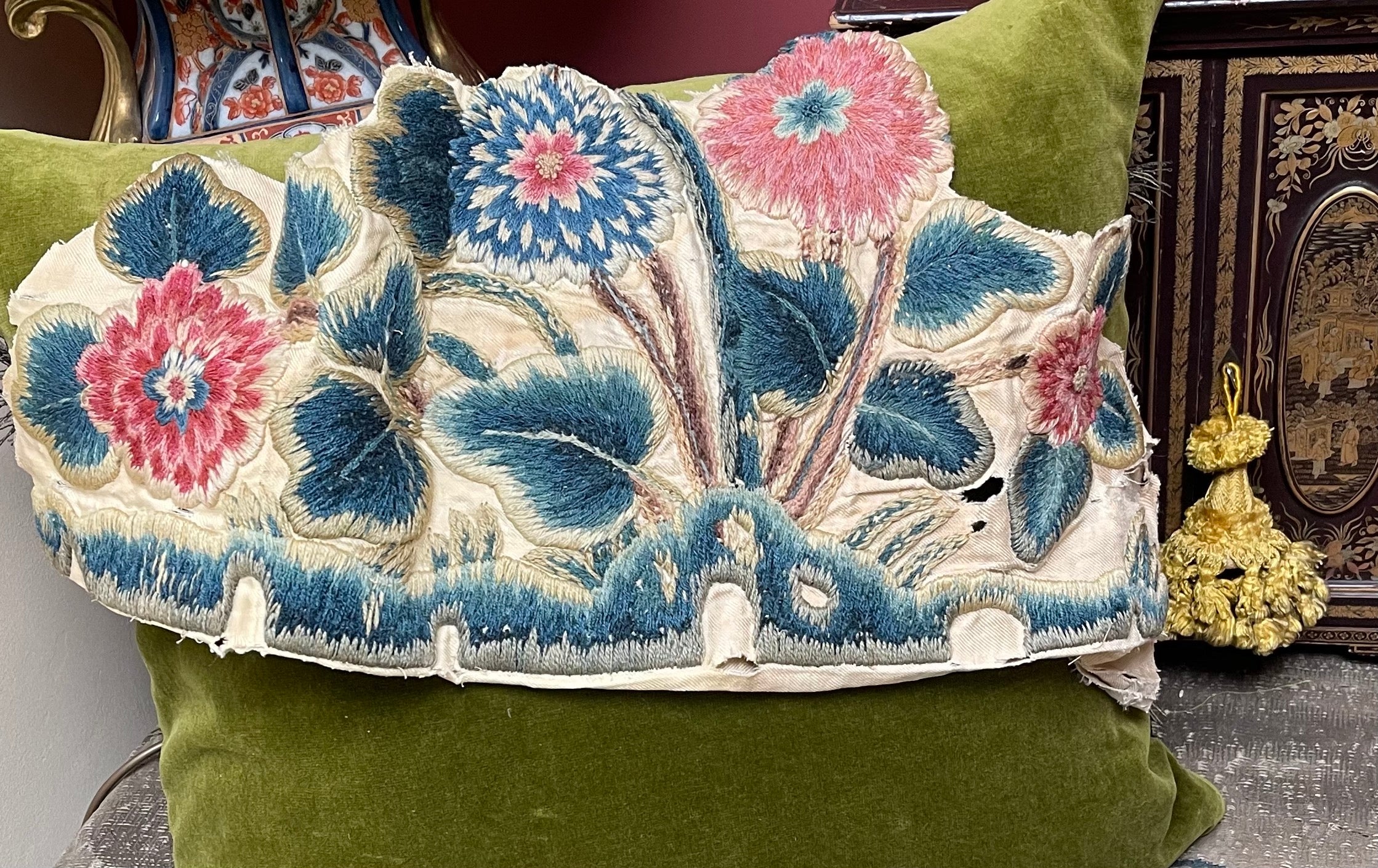 17th Century English Crewelwork Panel