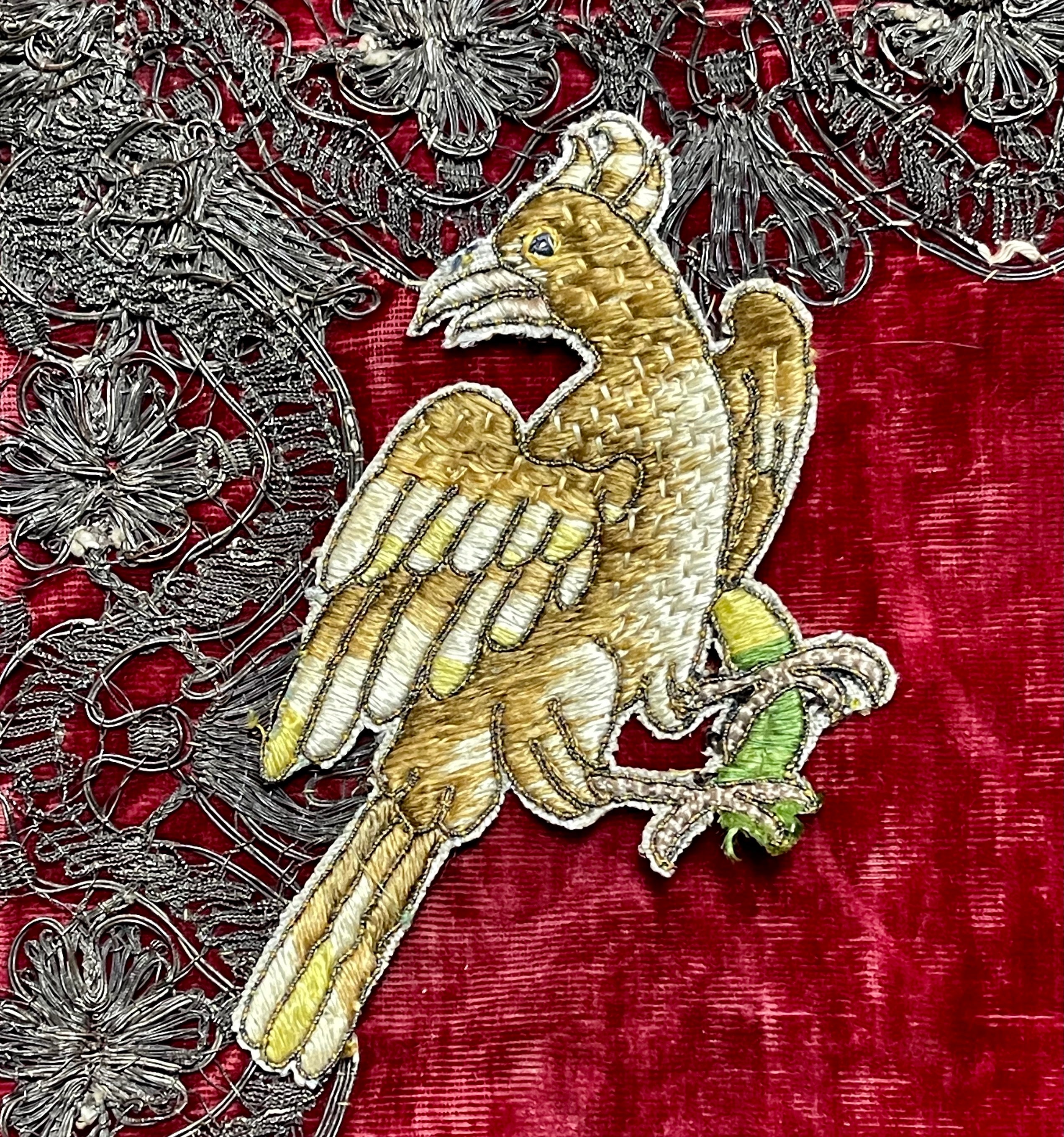 17th Century Needlework Slip   BIRD