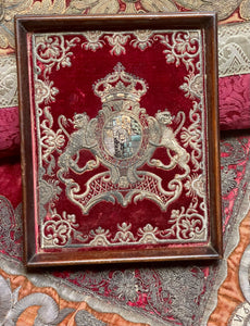 18th Century  Embroidered Coat of Arms