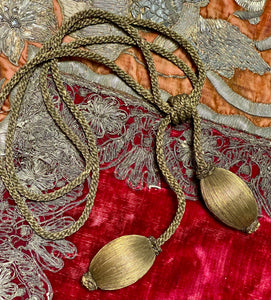 Antique Gold Metallic Tassel Curtain Tieback