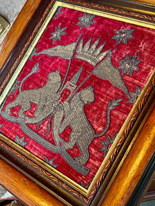 Metallic Embroidered Coat of Arms Circa 1700