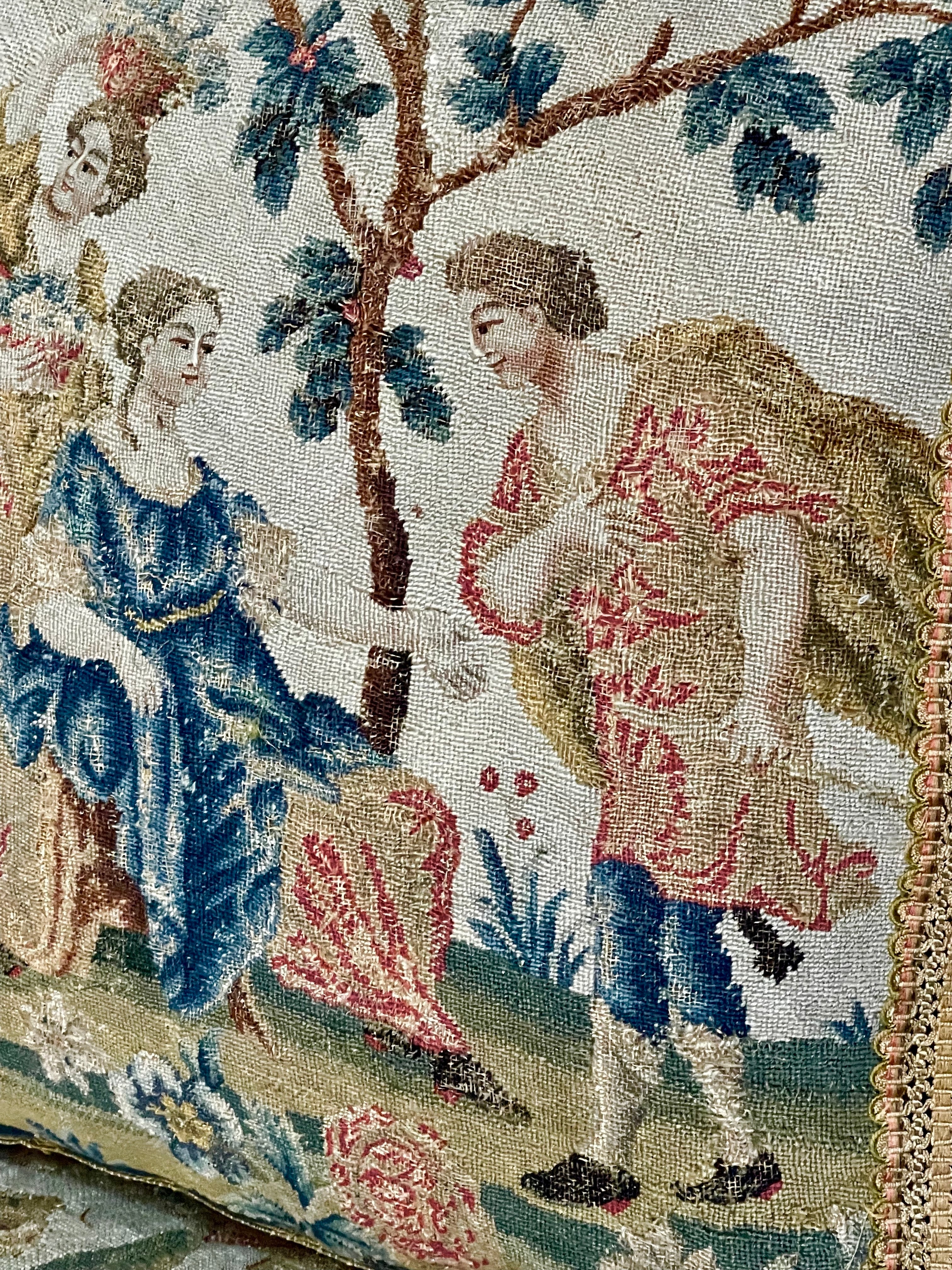 18th Century French Needlepoint Pillow