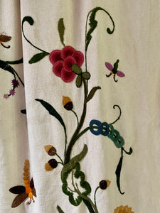 Crewelwork Tree of Life Panel Circa 1950