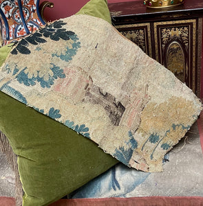 17th Century Aubusson Tapestry Panel Chateau