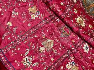 18th Century Indo Portugese Embroidered Silk Chasuble Front