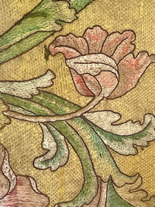 17th Century Italian Silk Floss Embroidered Panel