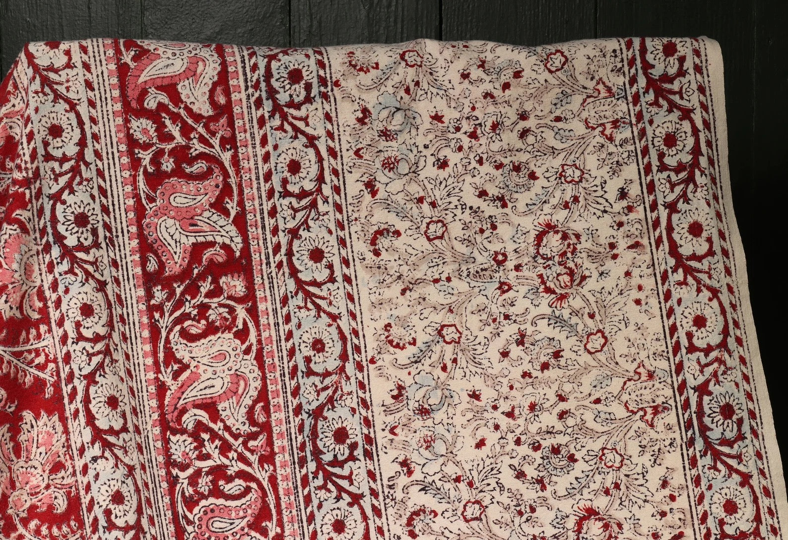 Antique Kalamkari Indo Persian Block Printed Textile