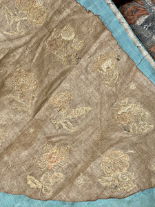 RESERVED  FOR M   18th Century Ottoman Metal Embroidered Silk Velvet