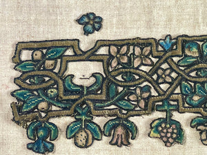 Elizabethan Needlework Panel Fruit Flowers