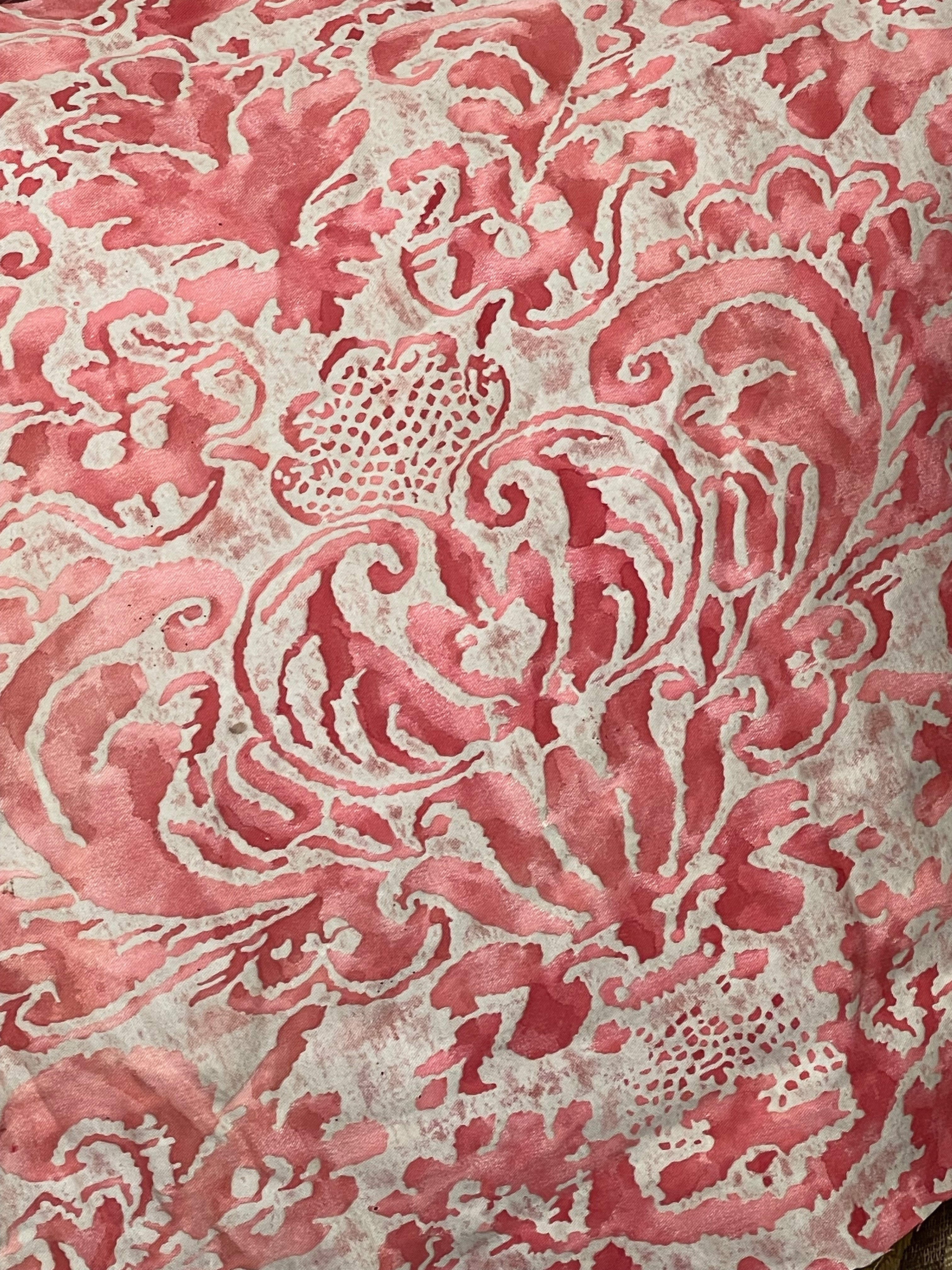 Early FORTUNY Printed Textile Corone Design