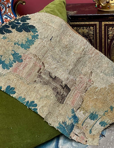 17th Century Aubusson Tapestry Panel Chateau