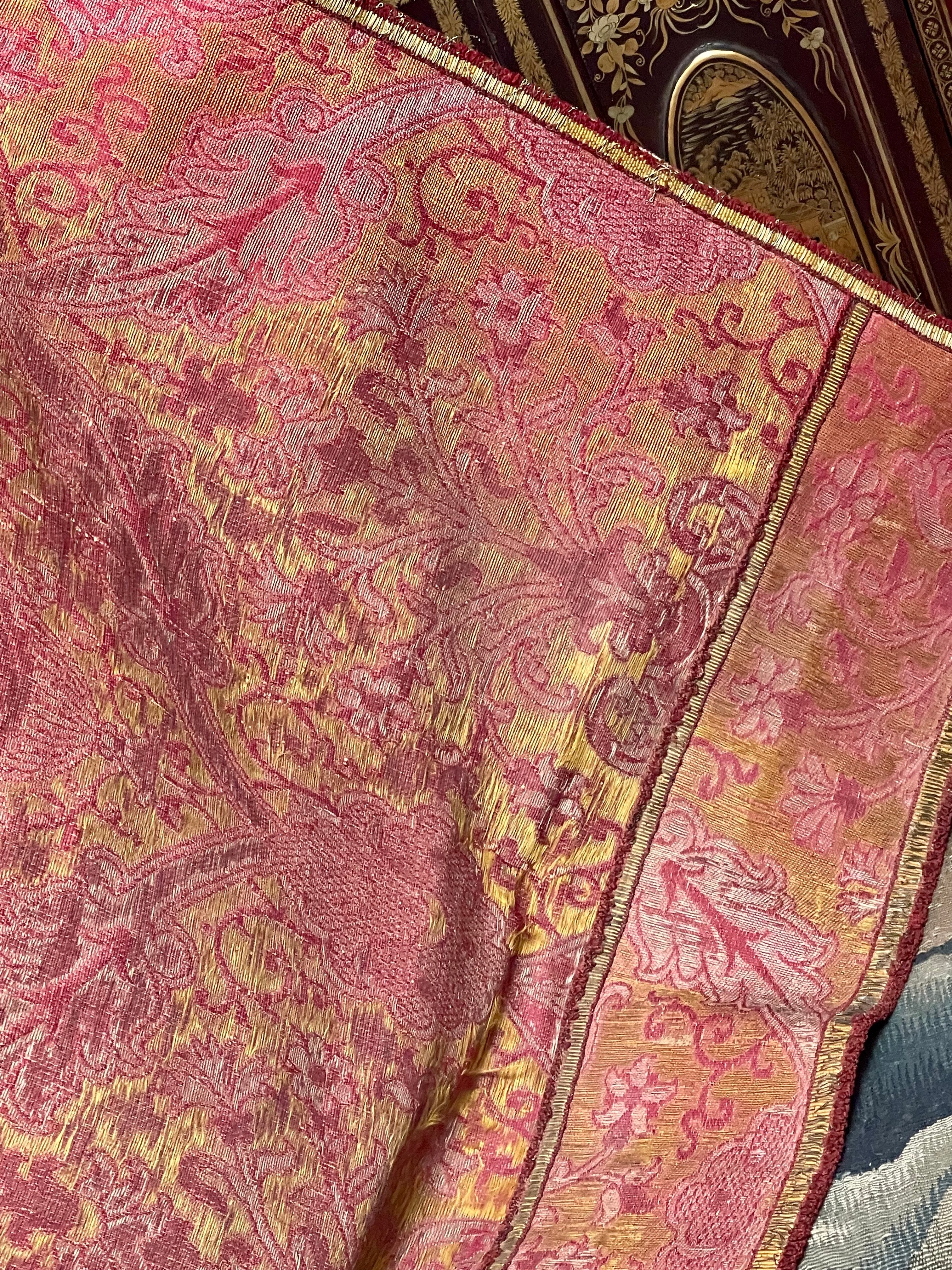 16th Century Italian Silk  Lampas  Panel