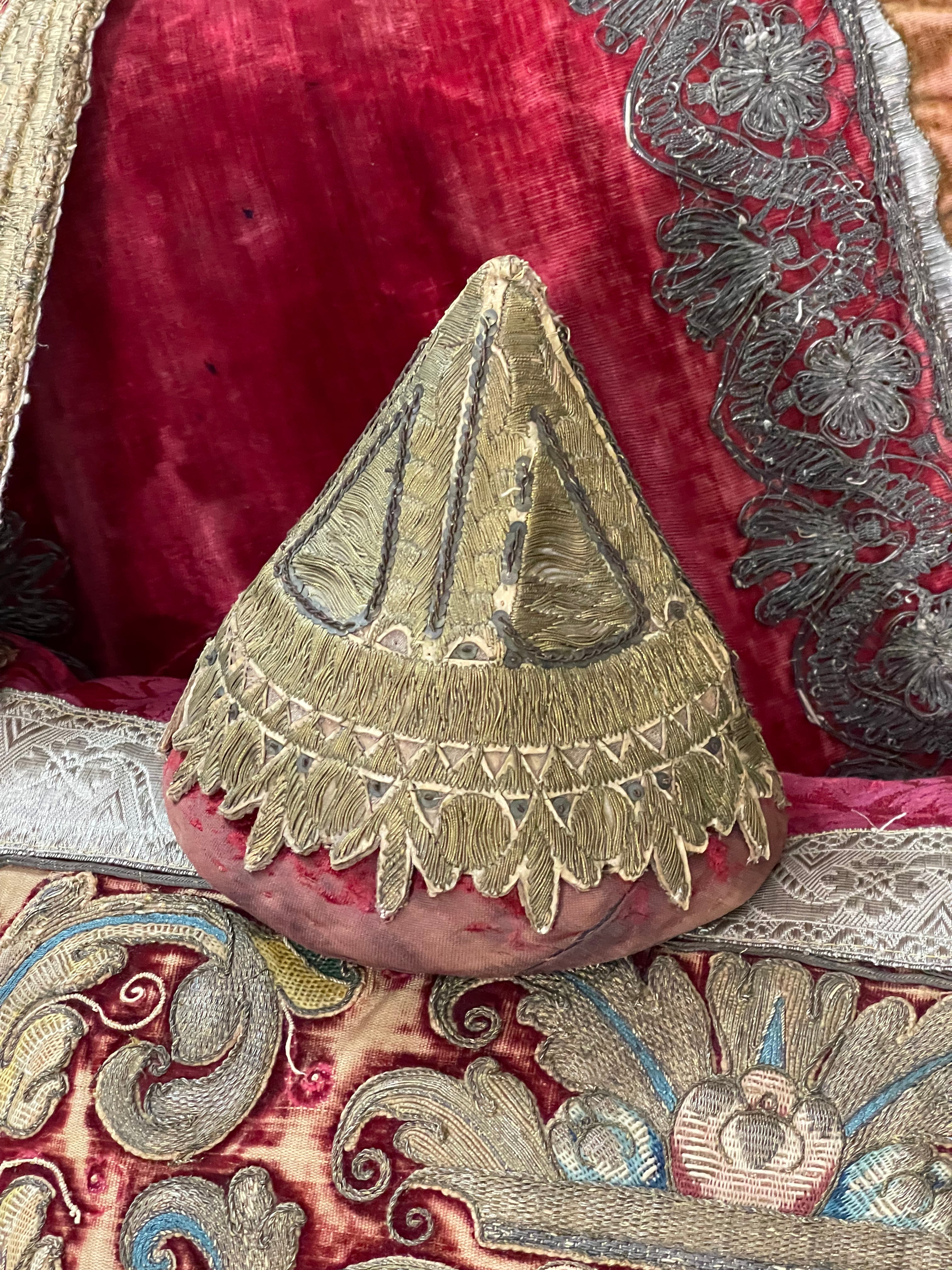 Antique  Ottoman Algerian Headdress Hat  Circa 1800