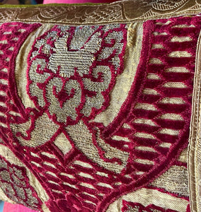 Antique Pillow 16th Century Venetian Pomegranate Panel