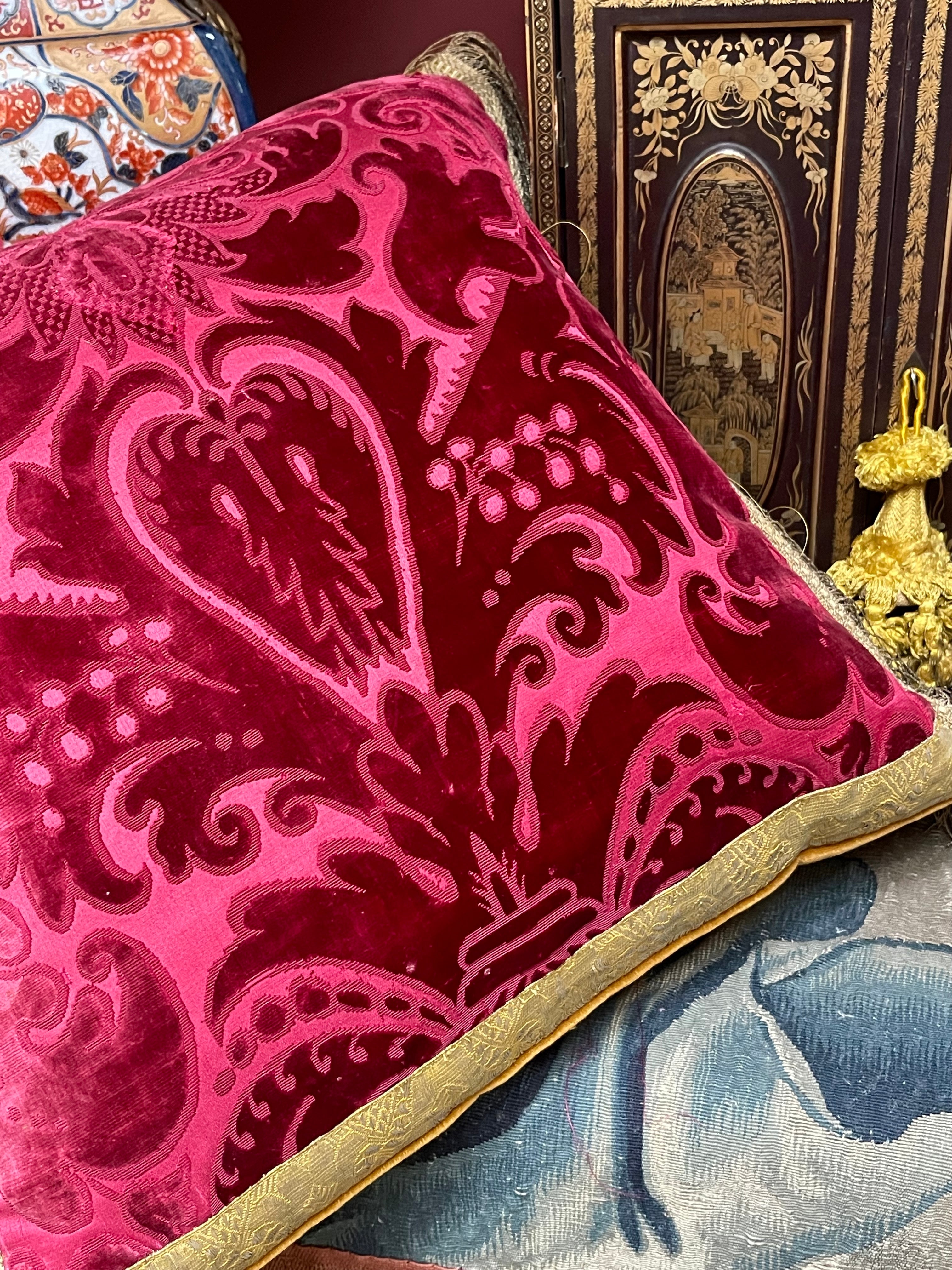 Antique Venetian Silk Velvet Cushion