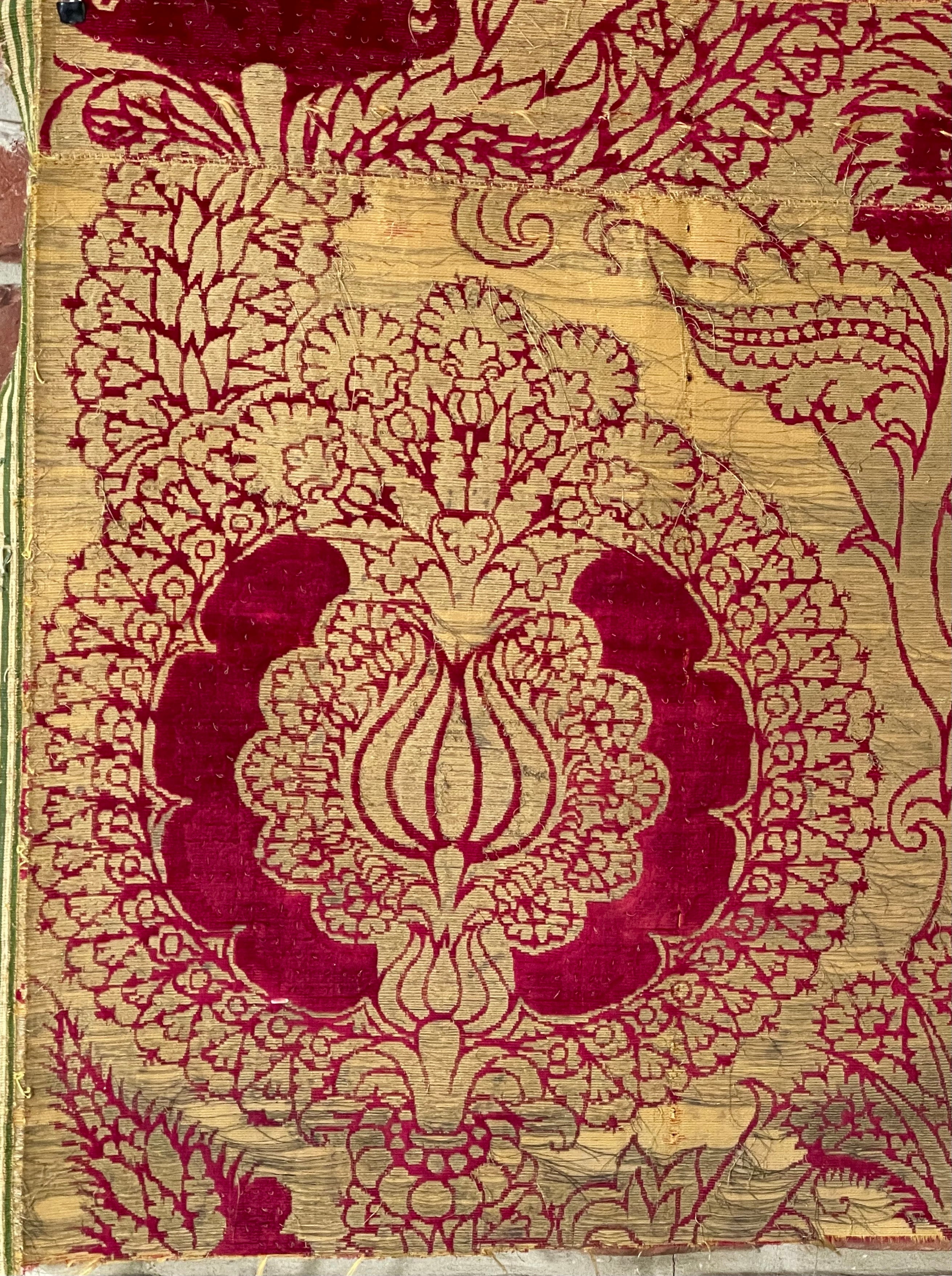 Renaissance Silk Velvet 16th Century Pomegranates