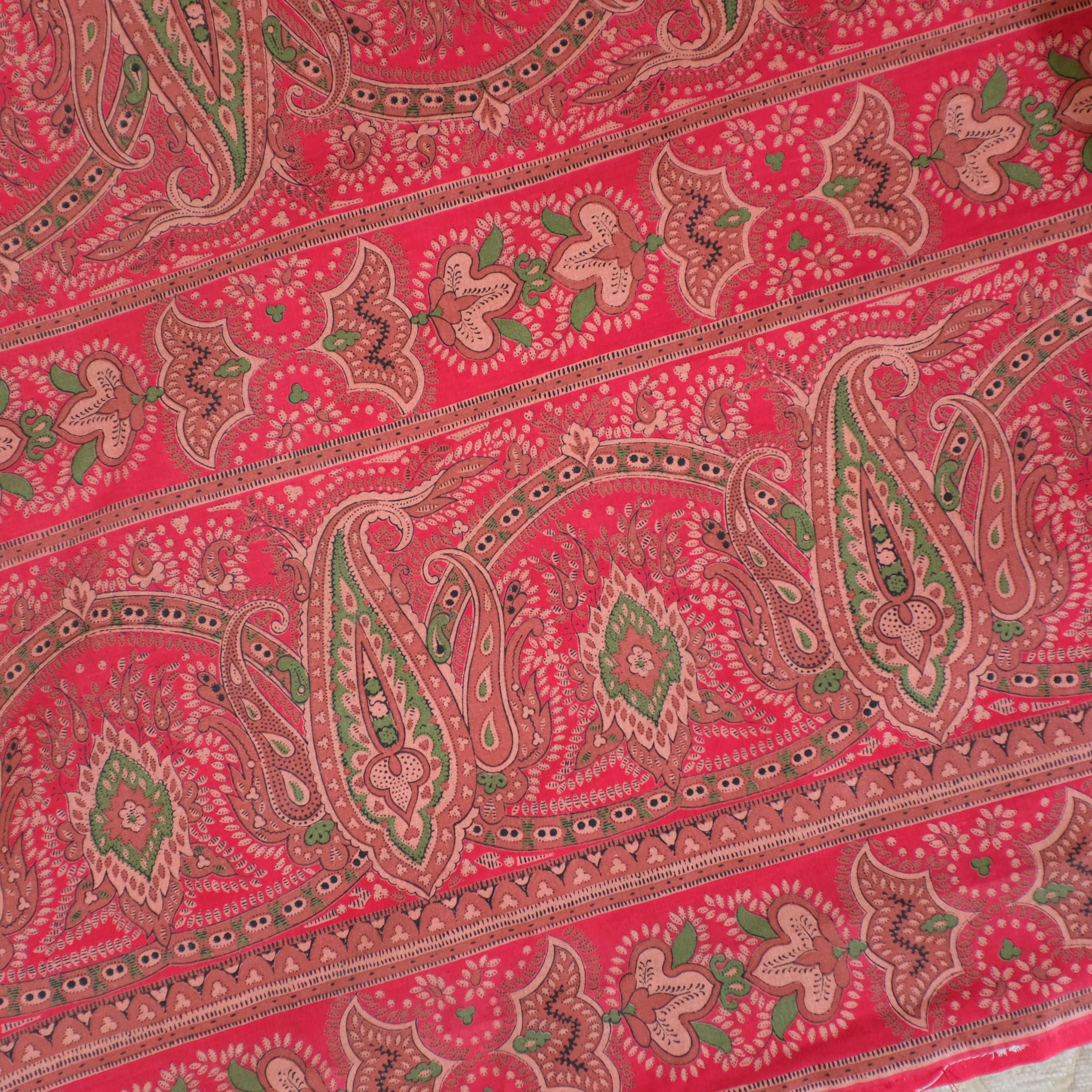 Antique French Printed Fabric Indienne Design