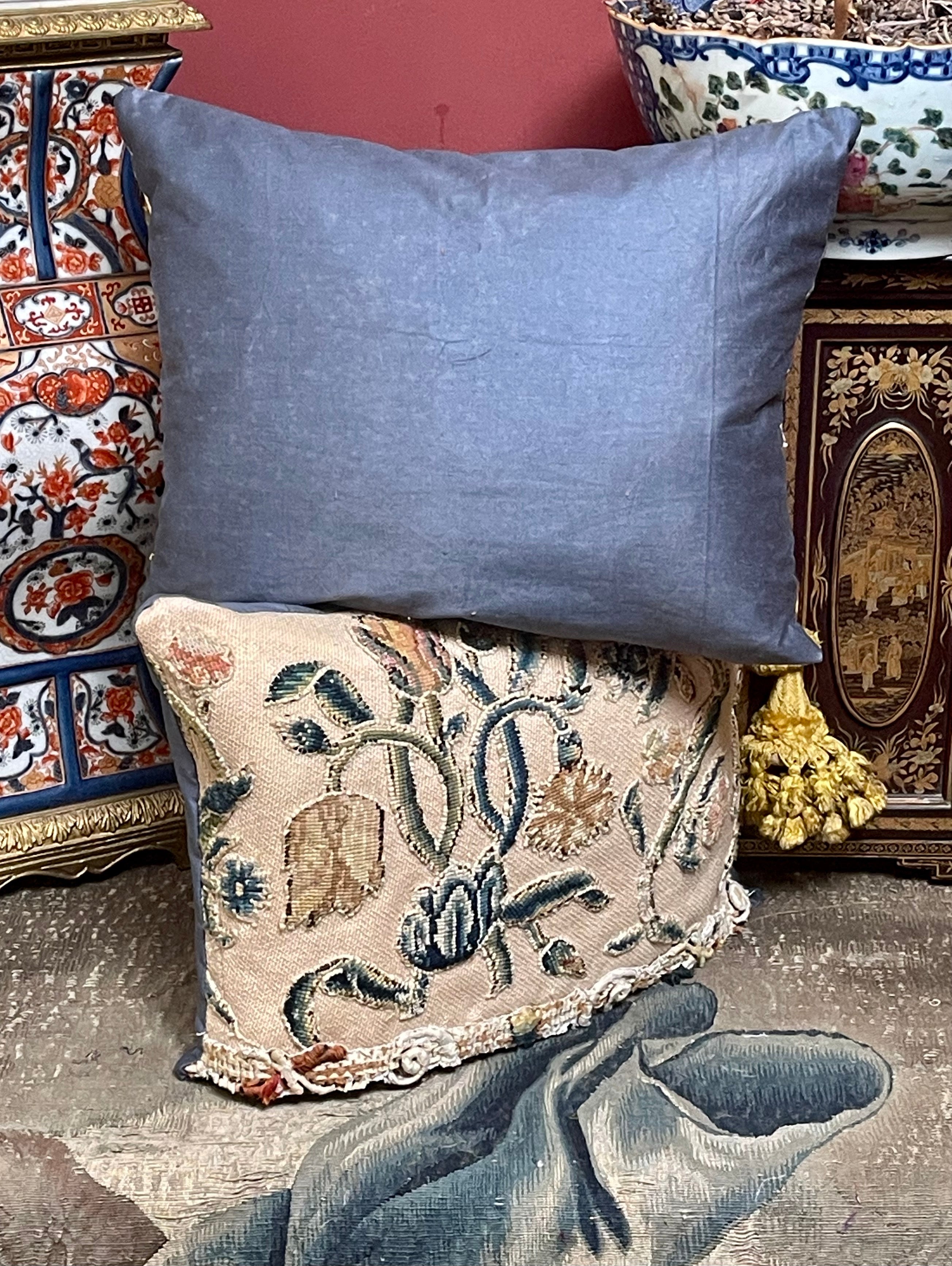 18th Century Crewelwork Cushions PAIR