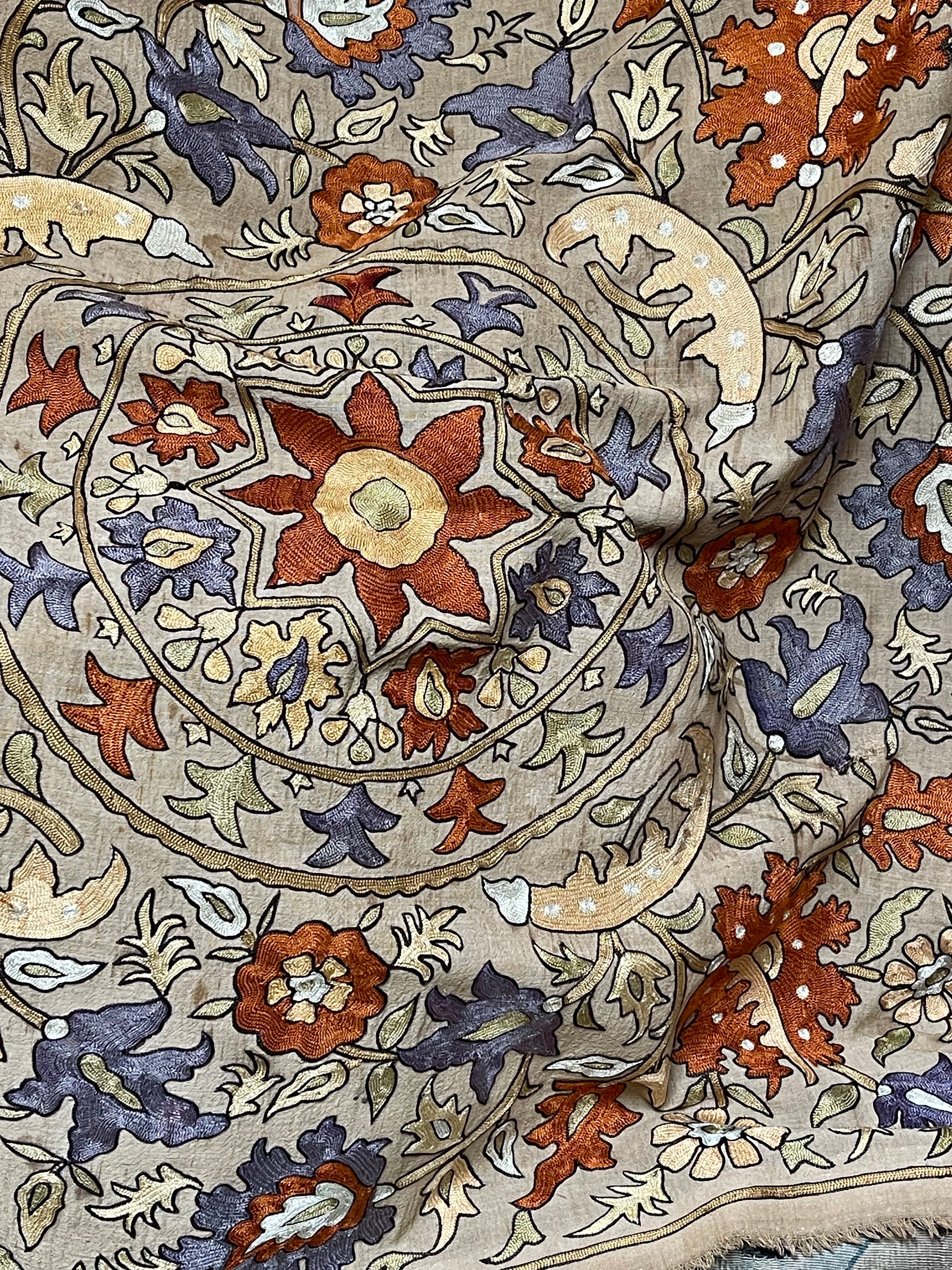 Antique Suzani Uzbek Embroidered Textiles