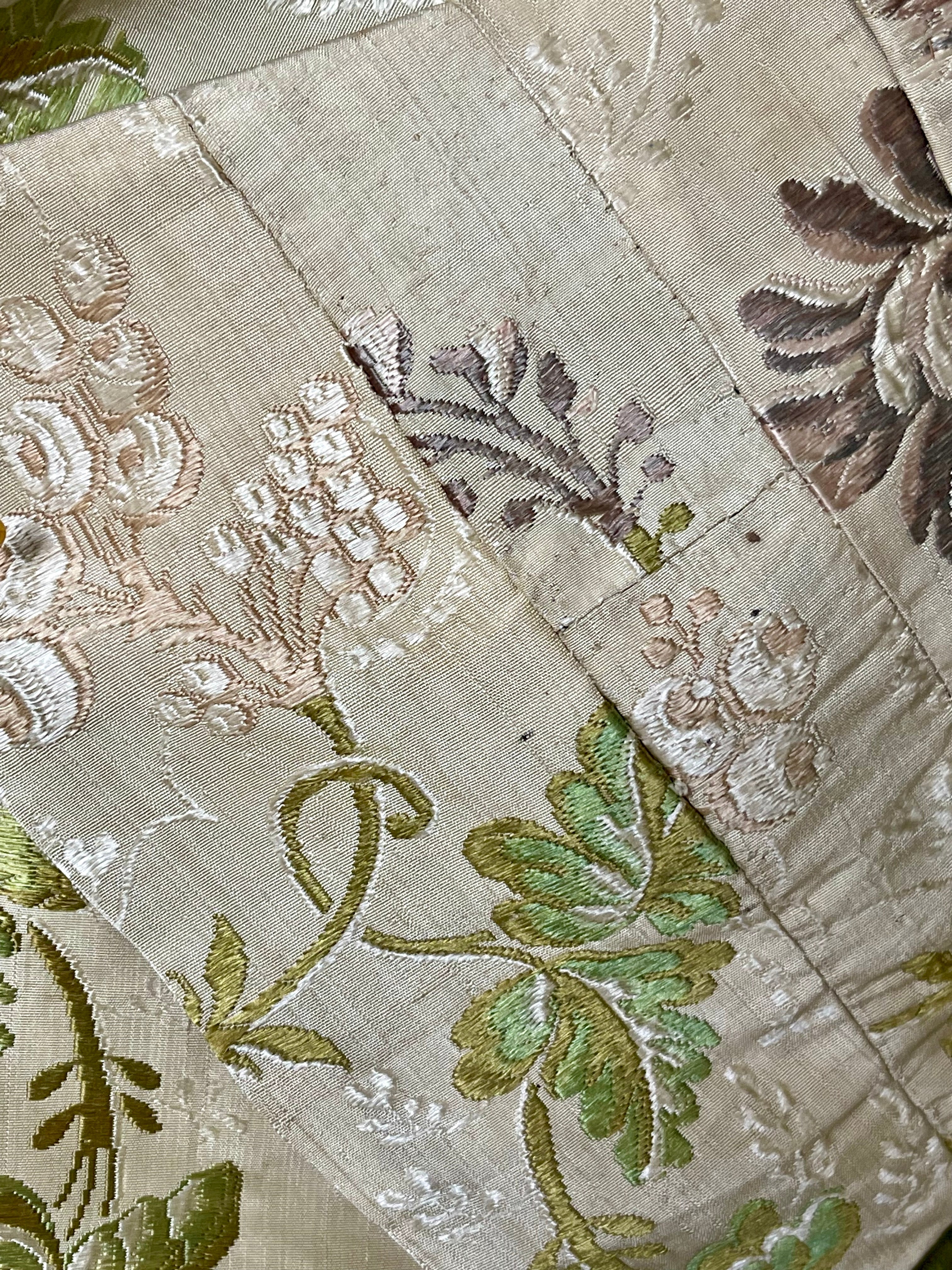 18th Century English Spitalfields Silk Costume Panels