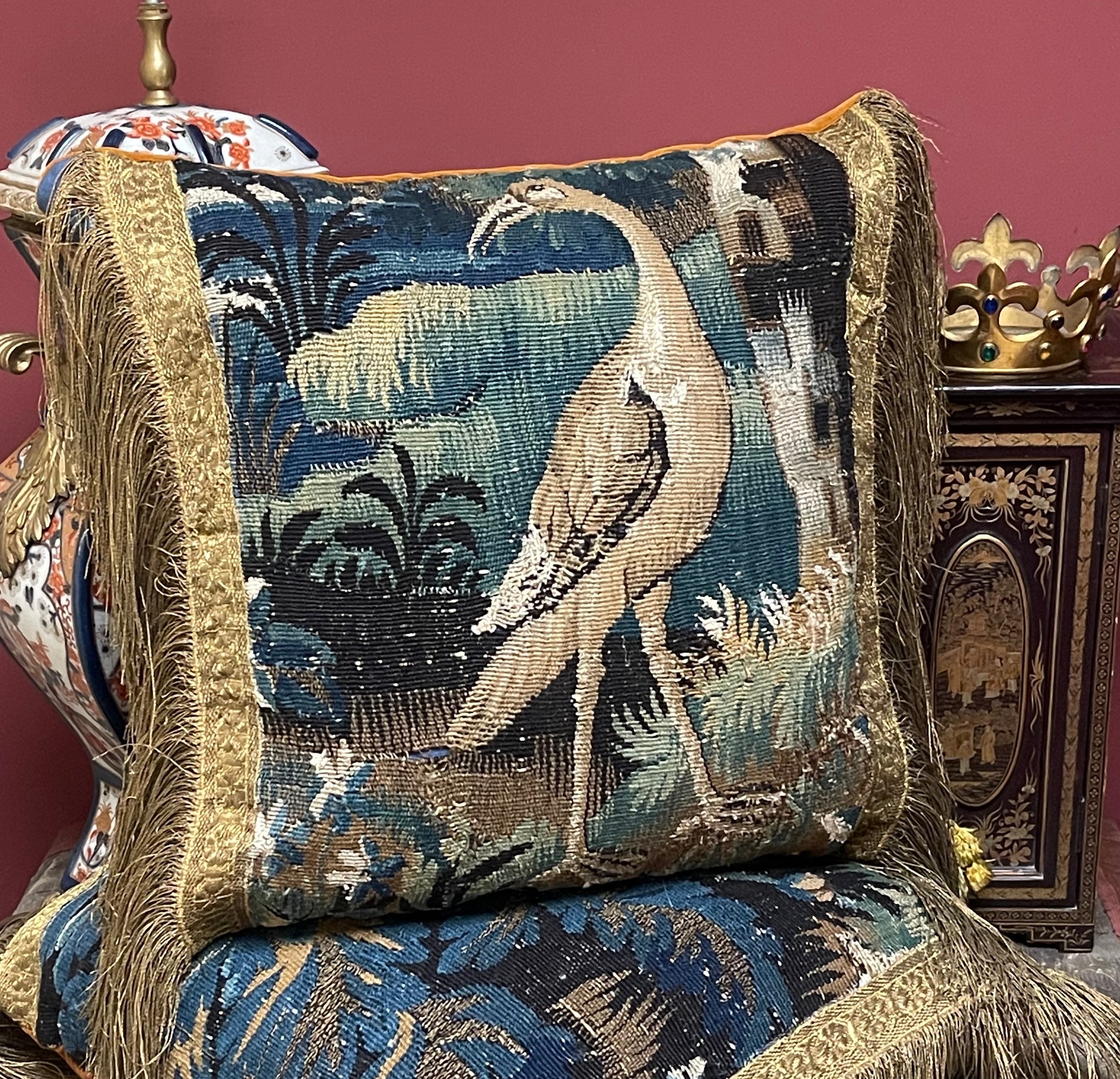 17th Century Aubusson Tapestry Pillow