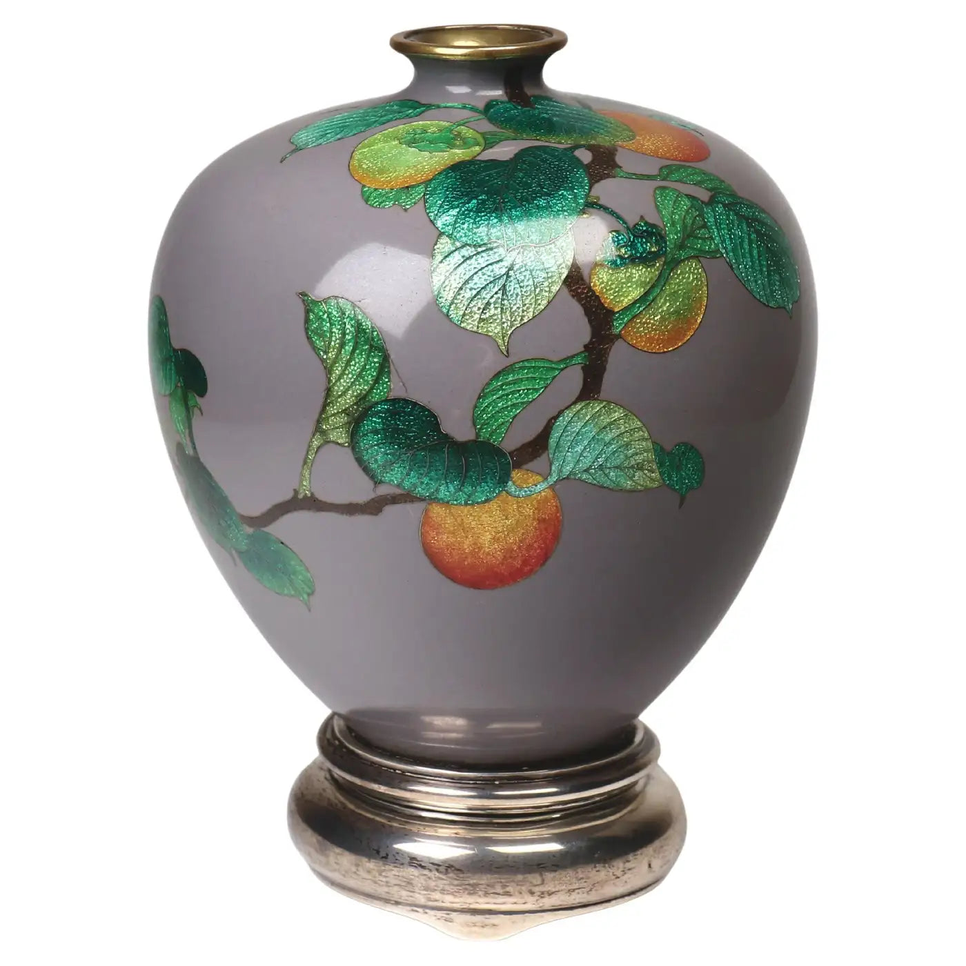 Antique Japanese Cloisonne Ginbari Vase