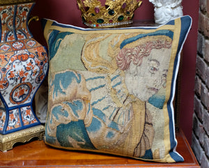 Antique Aubusson Tapestry Pillow