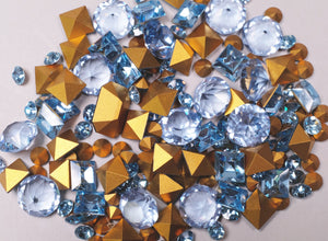 Vintage Glass Beads Blue Crystal