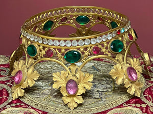 Antique Santos Crown French Jeweled Ormolu