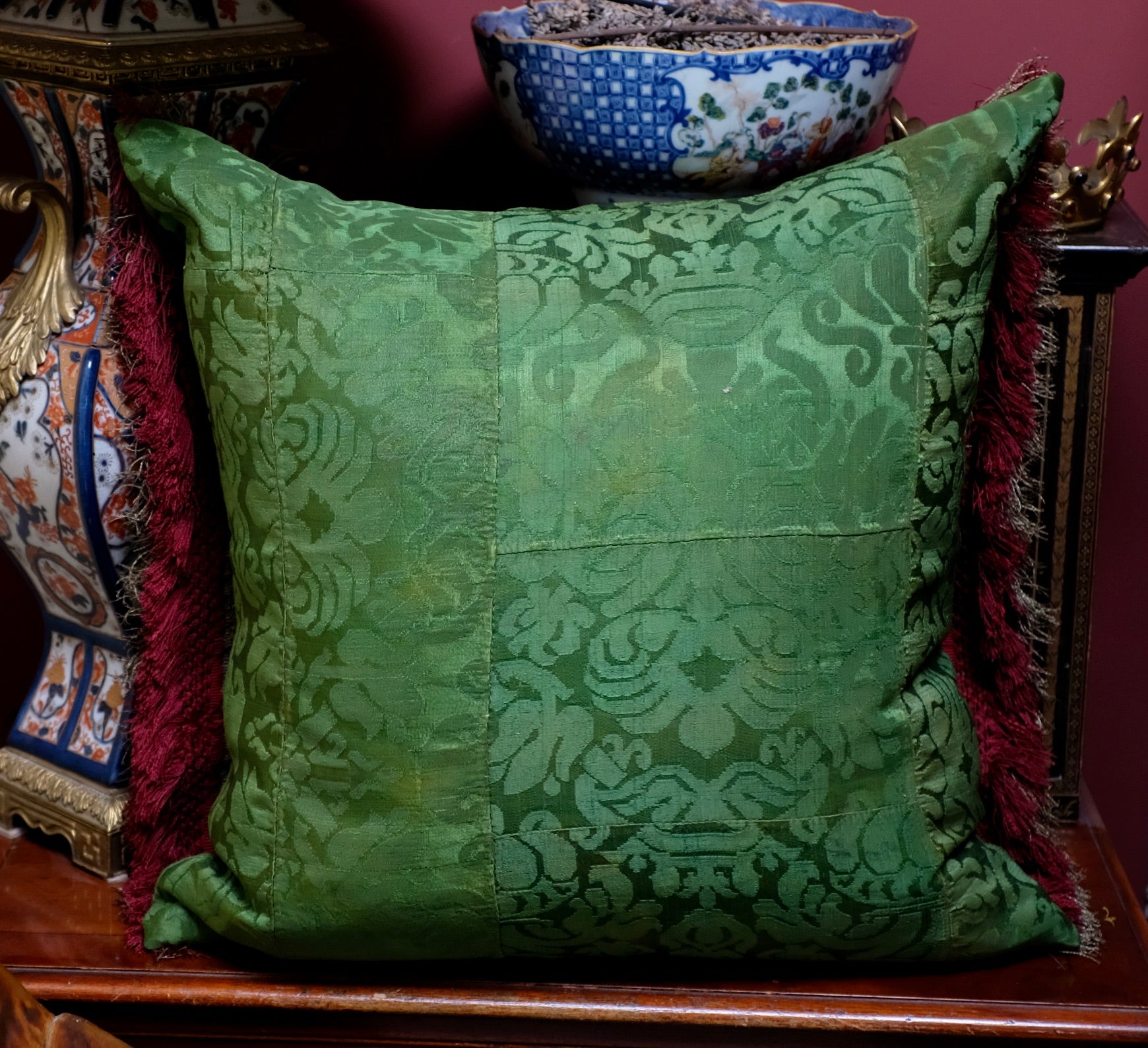 Antique Pillow 16th Century Ecclesiastical Embroidery