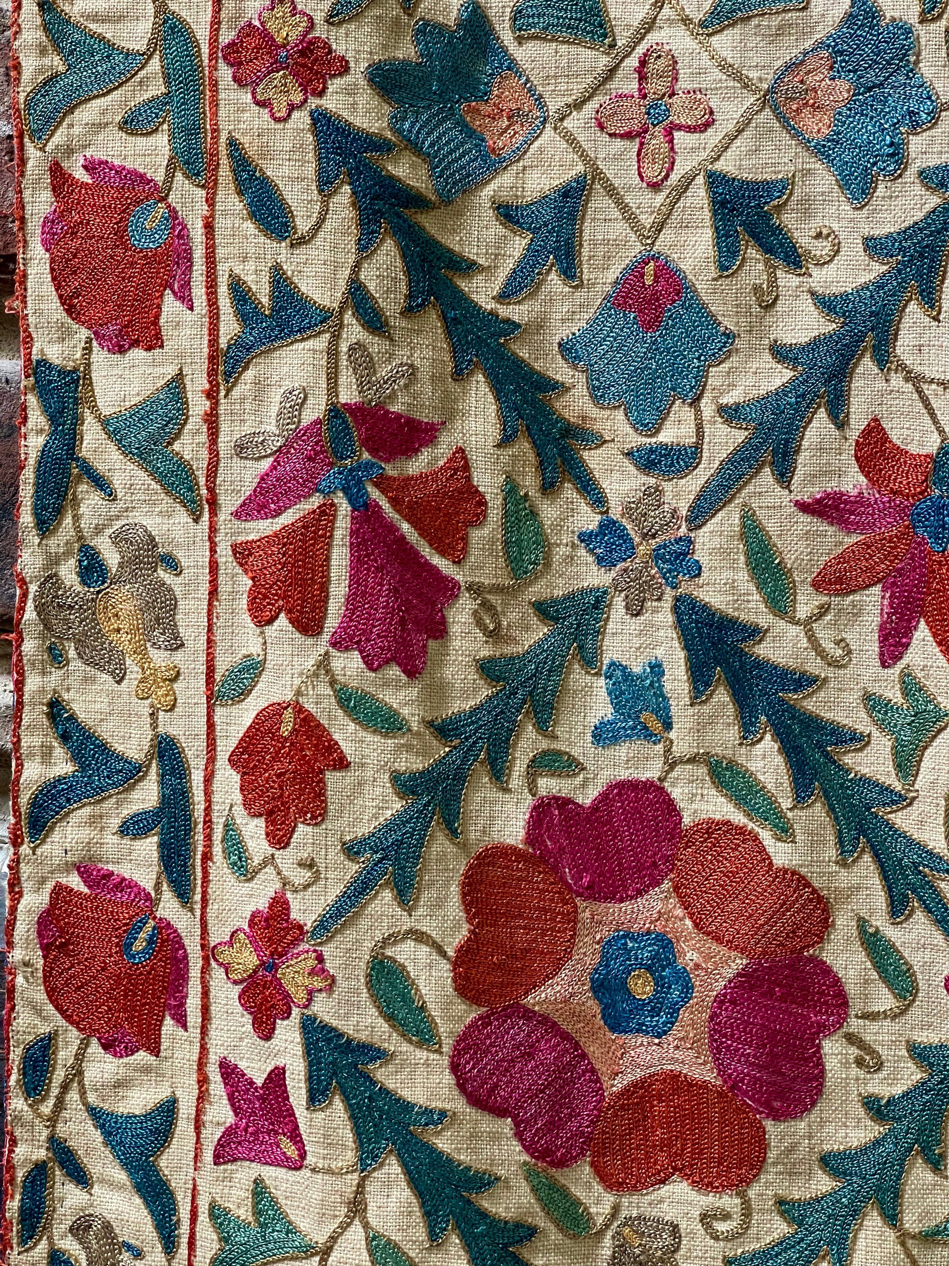 Antique Nim Suzani Silk Embroidery