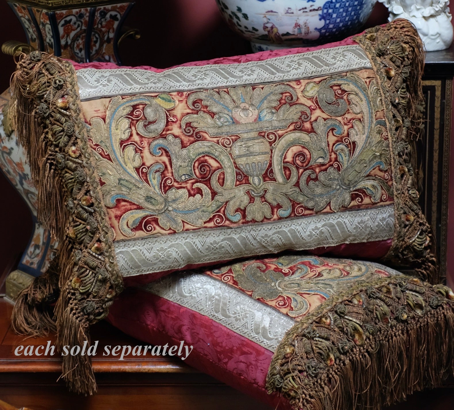 Antique Cushion 16th Century Italian Renaissance Embroidery