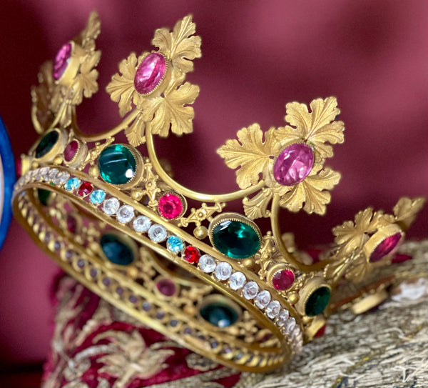 Antique Santos Crown French Jeweled Ormolu – Decor Antiquaire