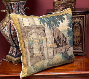 Antique Pillow  17th Century Aubusson Tapestry