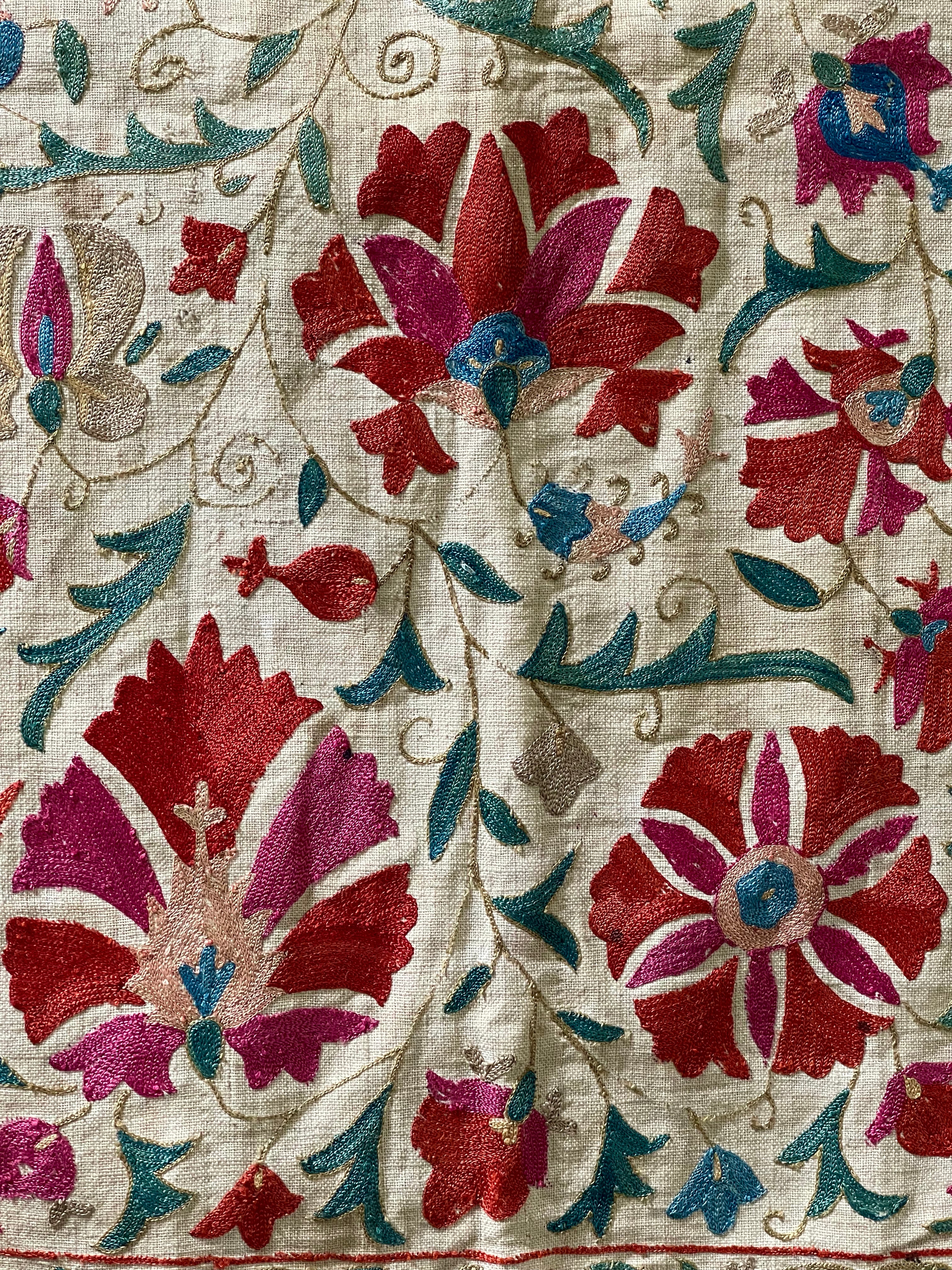 Antique Nim Suzani Silk Embroidery