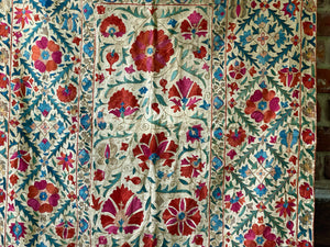 Antique Nim Suzani Silk Embroidery