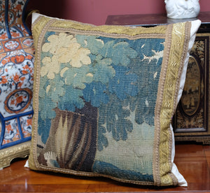 Antique Aubusson Tapestry Cushion