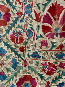 Antique Nim Suzani Silk Embroidery