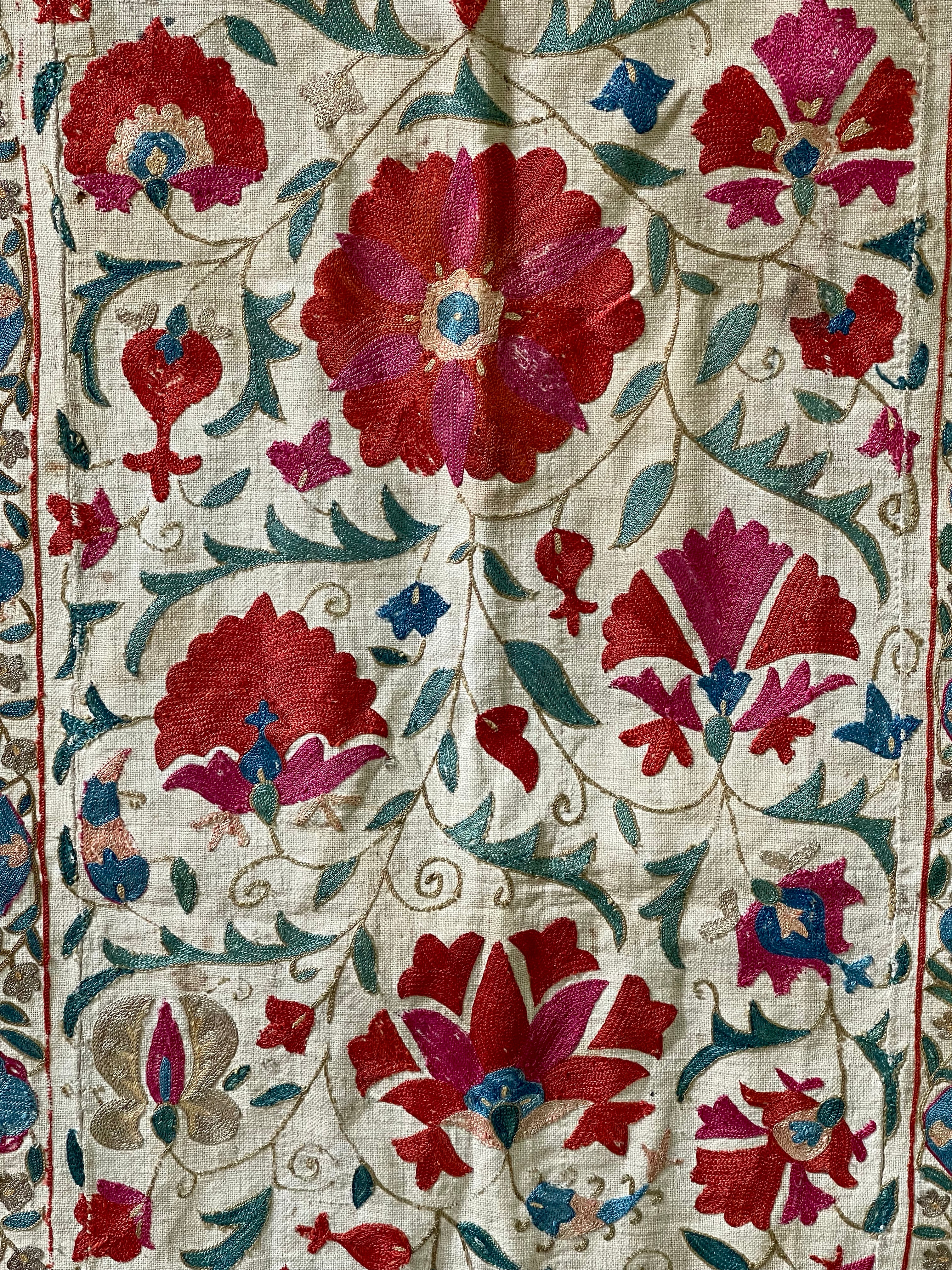 Antique Nim Suzani Silk Embroidery