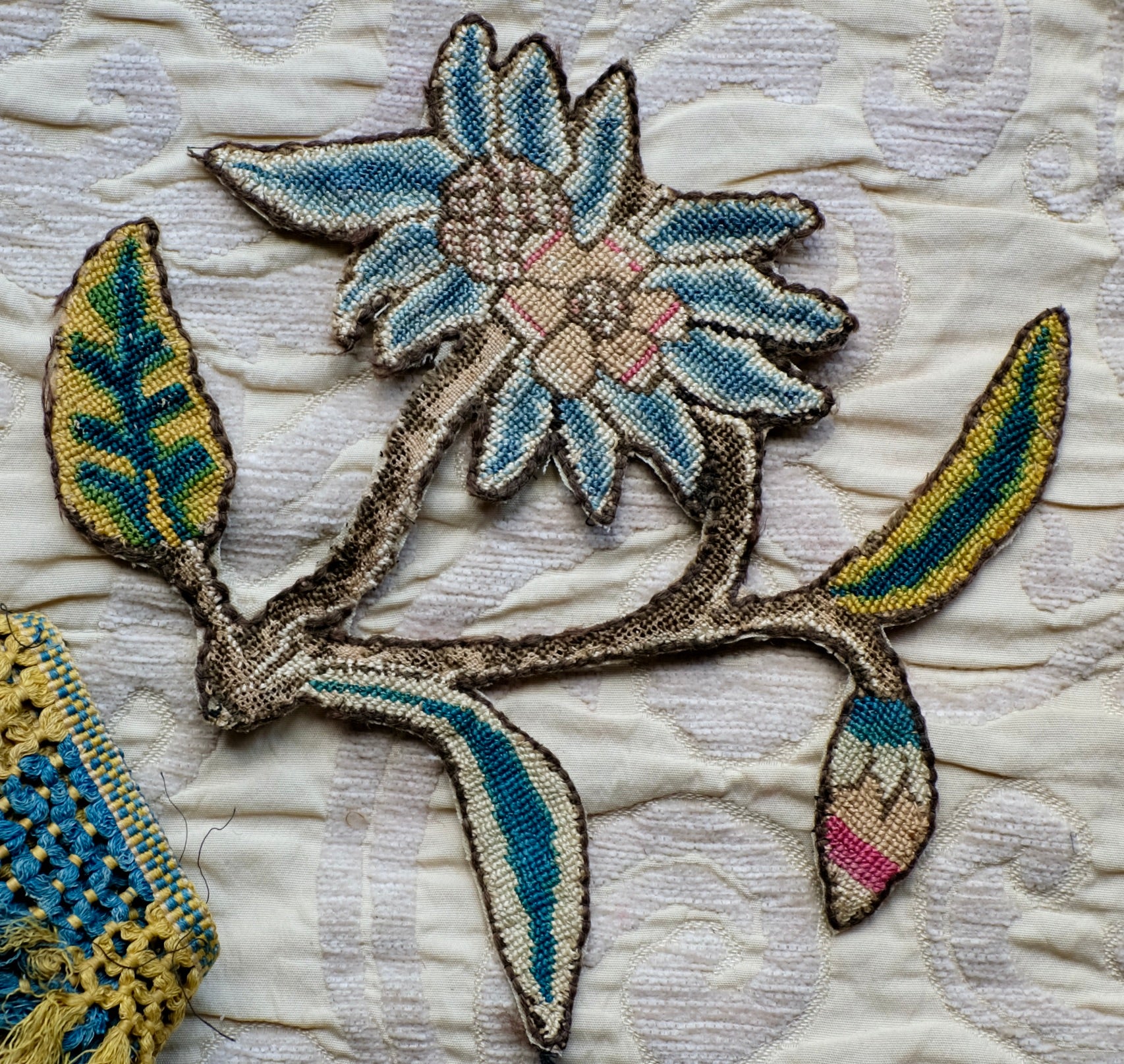 17th Century Crewelwork Slip English Needlework