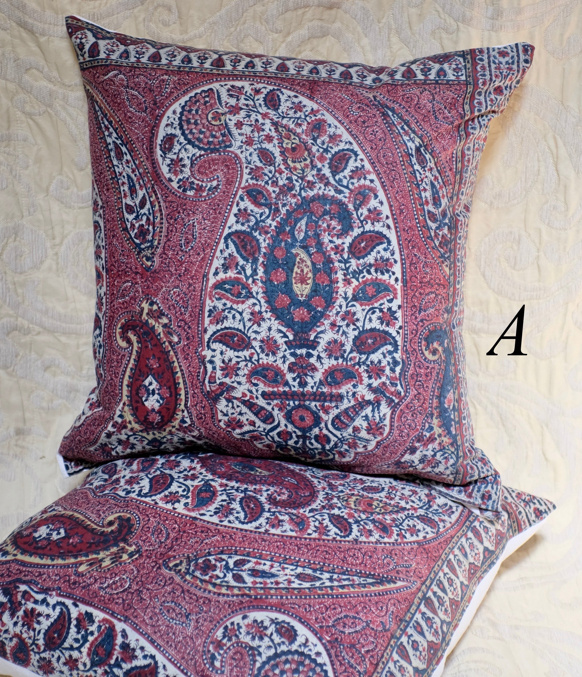 Antique Pillow Block Printed Kalamkari Chintz