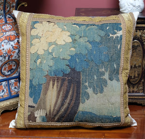 Antique Aubusson Tapestry Cushion