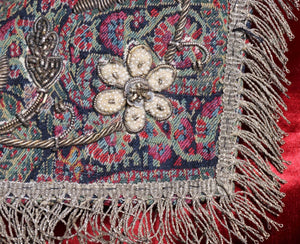 Persian Kerman Pearl and Silver Embroidered Textile