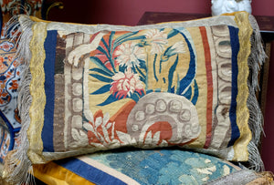 ON HOLD  FOR SC    Antique Aubusson Tapestry Pillow