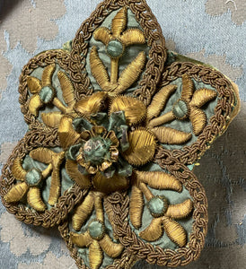 Antique French Rosette Applique