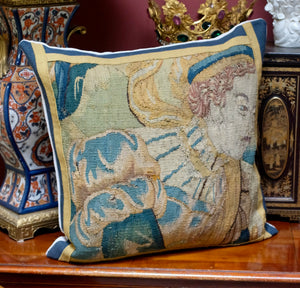 Antique Aubusson Tapestry Pillow