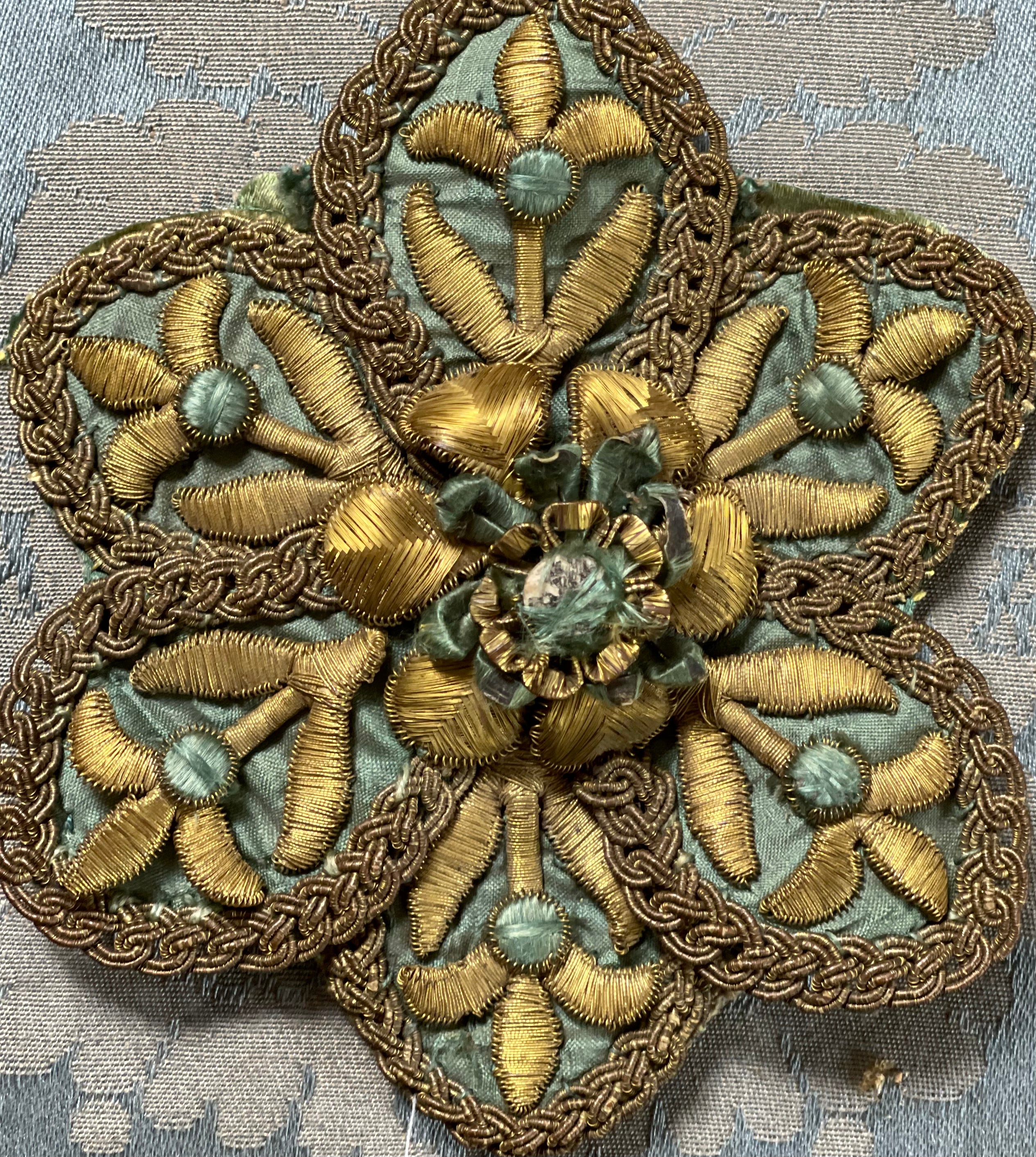 Antique French Rosette Applique